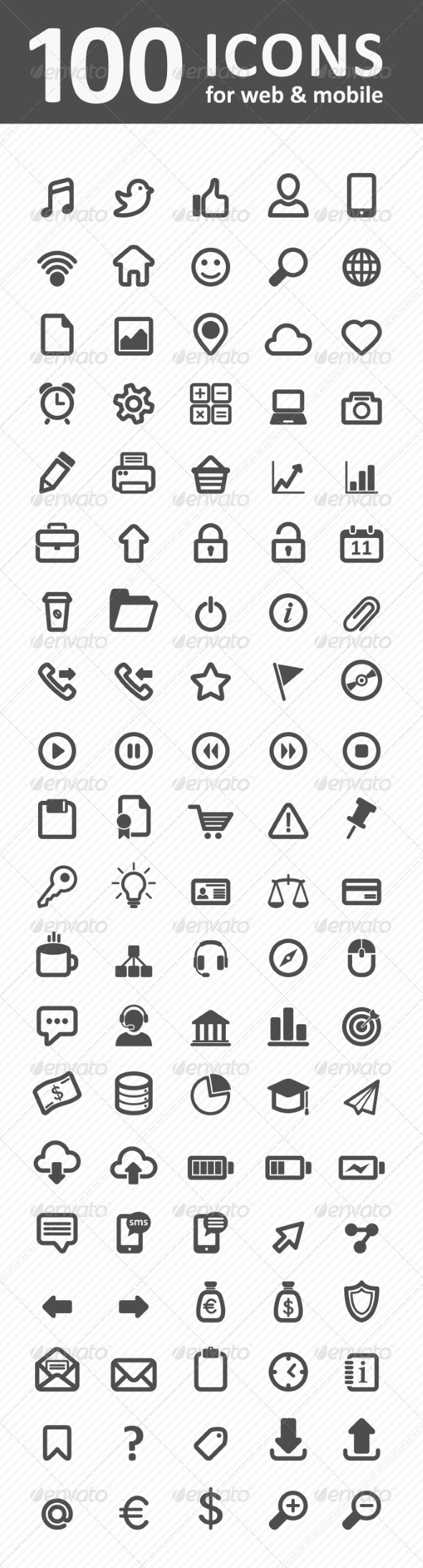 GraphicRiver 100 Icons for Web and Mobile 8364613 GraphicRiver 100 Icons for Web and Mobile 8364613