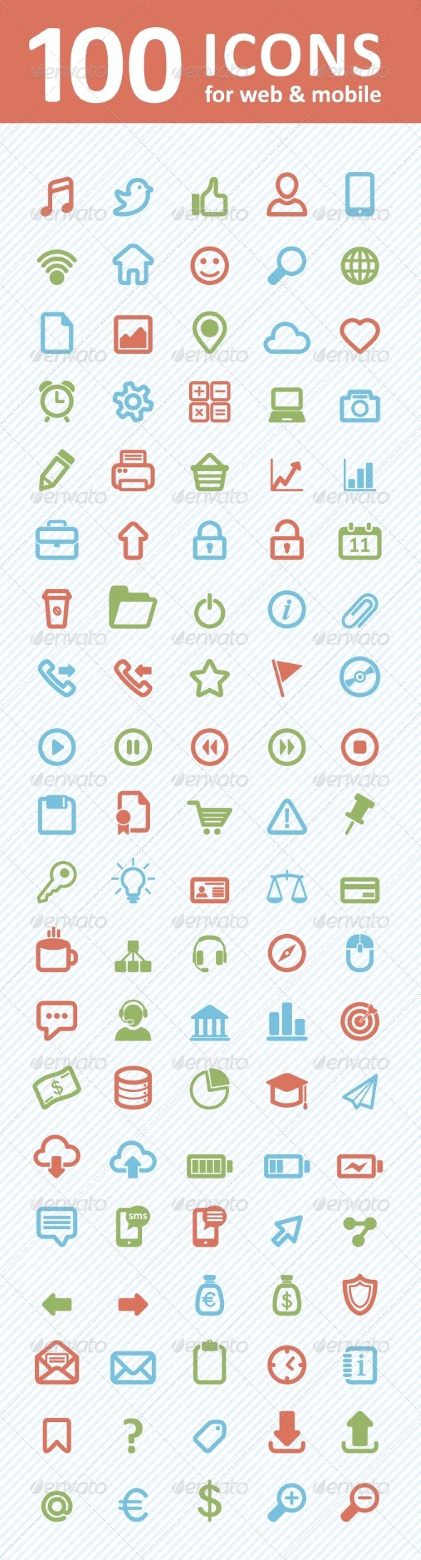 GraphicRiver 100 Icons for Web and Mobile 8364617 GraphicRiver 100 Icons for Web and Mobile 8364617