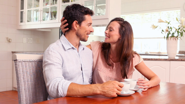 Happy Couple Drinking Coffee Together 2 Happy Couple Drinking Coffee Together 2