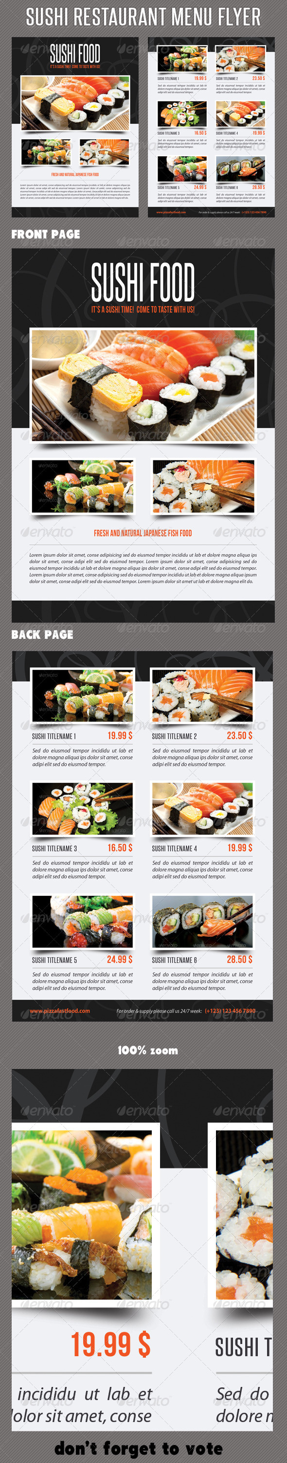 Sushi Restaurant Menu Flyer V01 Sushi Restaurant Menu Flyer V01