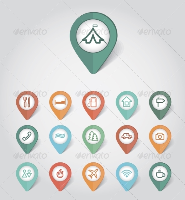 GraphicRiver Mapping Pins Icons Travel 8366166 GraphicRiver Mapping Pins Icons Travel 8366166