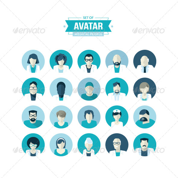 GraphicRiver Flat Design Avatar Icons for Medicine 8370546 GraphicRiver Flat Design Avatar Icons for Medicine 8370546