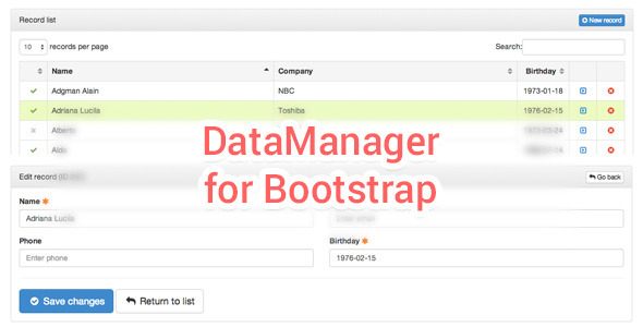 CodeCanyon DataManager Tables & Forms handler for Bootstrap 8318382 CodeCanyon DataManager Tables & Forms handler for Bootstrap 8318382