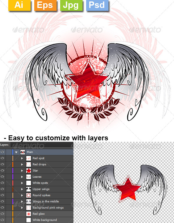 GraphicRiver Red Star Painted with Paint 8371718 GraphicRiver Red Star Painted with Paint 8371718
