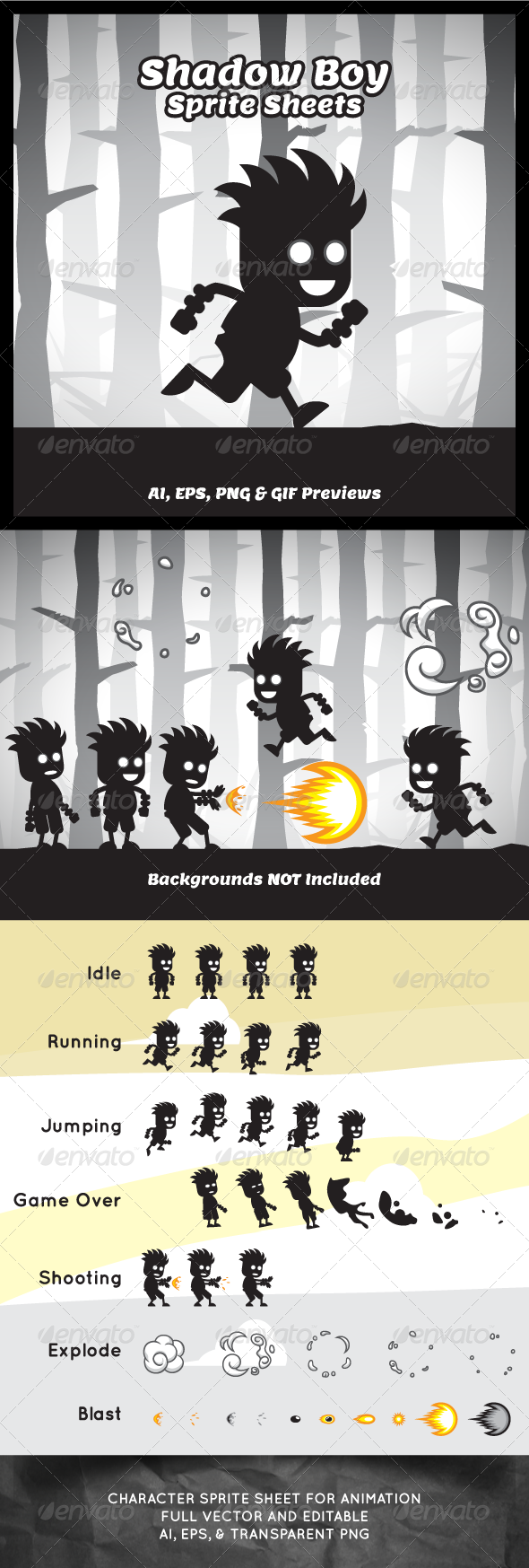 GraphicRiver Shadow Boy Game Character Sprite Sheets 8372563 GraphicRiver Shadow Boy Game Character Sprite Sheets 8372563