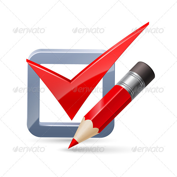 GraphicRiver Pencil and Tick Mark Icon 8372599 GraphicRiver Pencil and Tick Mark Icon 8372599