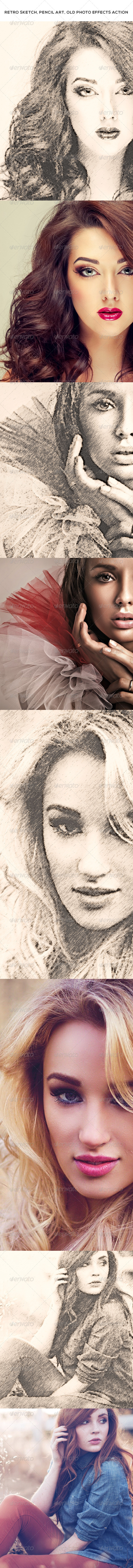 GraphicRiver Retro Sketch Pencil Art Old Photo Effects Action 8373038 GraphicRiver Retro Sketch Pencil Art Old Photo Effects Action 8373038