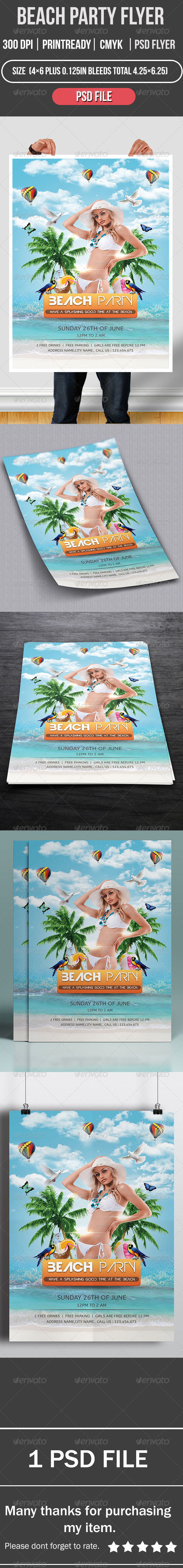 GraphicRiver Beach party flyer 8373070 GraphicRiver Beach party flyer 8373070