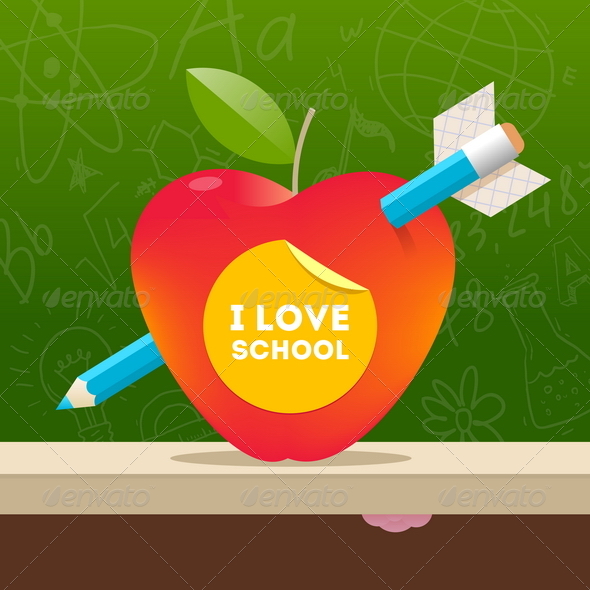 GraphicRiver I Love School 8373420 GraphicRiver I Love School 8373420
