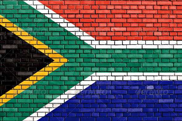 flag of South Africa painted on brick wall (Misc) Photo Download