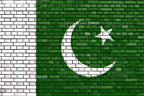 flag of Pakistan painted on brick wall (Misc) Photo Download