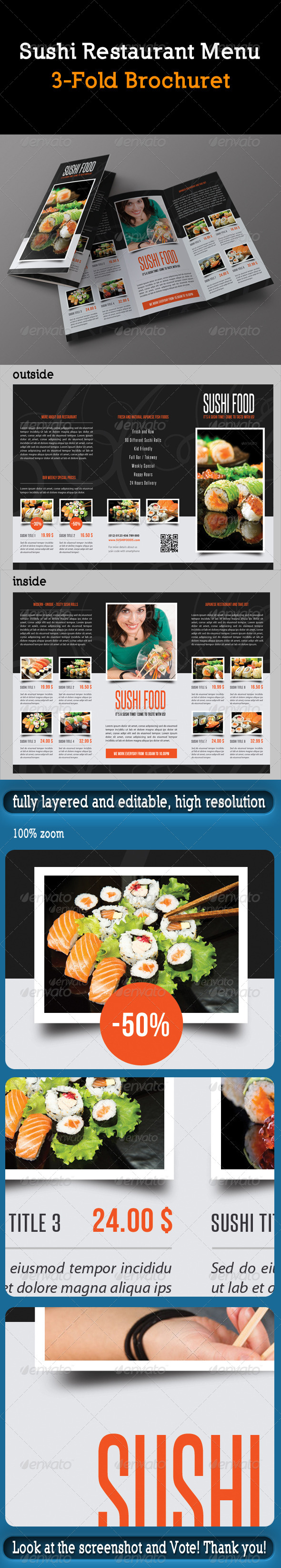 GraphicRiver Sushi Restaurant Menu 3-Fold Brochure 8374527 GraphicRiver Sushi Restaurant Menu 3-Fold Brochure 8374527
