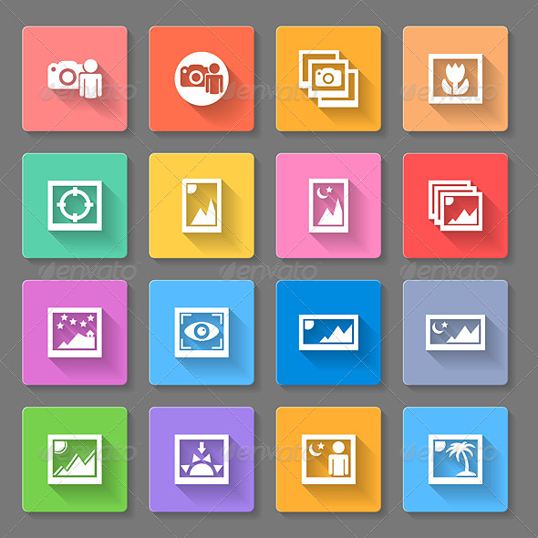 Colorful Media Photo Icons (Decorative Symbols)