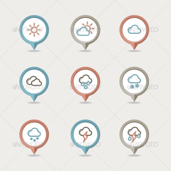 GraphicRiver Weather Mapping Pins Icon 8375398 GraphicRiver Weather Mapping Pins Icon 8375398