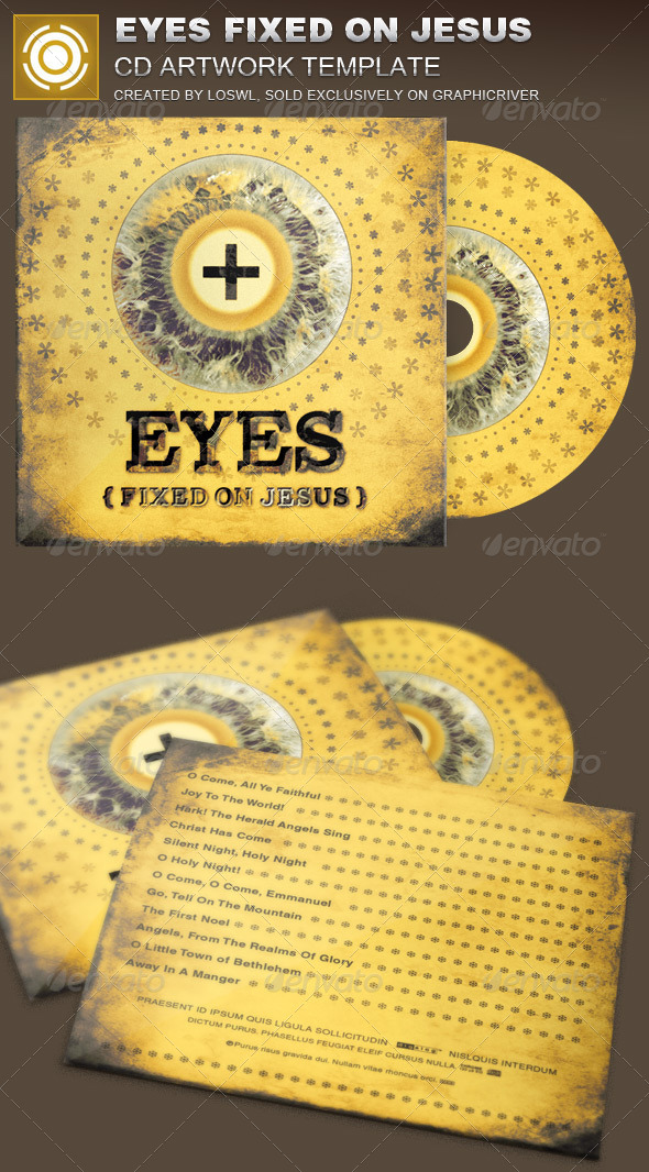 GraphicRiver Eyes Fixed on Jesus CD Artwork Template 8376668 GraphicRiver Eyes Fixed on Jesus CD Artwork Template 8376668