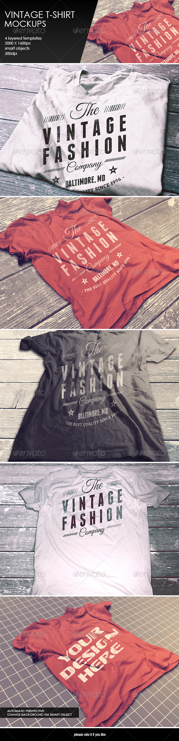 GraphicRiver Vintage T-Shirt Mockup 8376796 GraphicRiver Vintage T-Shirt Mockup 8376796