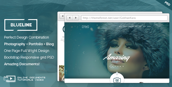 BlueLine - Onepage Photography Portfolio Theme