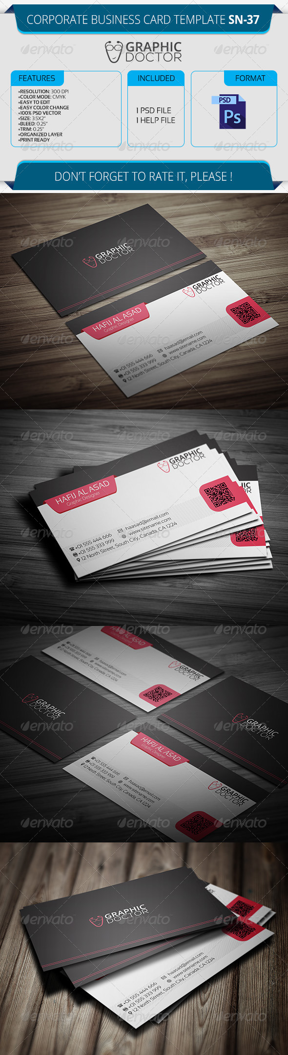 GraphicRiver Corporate Business Card Template SN-37 8376925 GraphicRiver Corporate Business Card Template SN-37 8376925