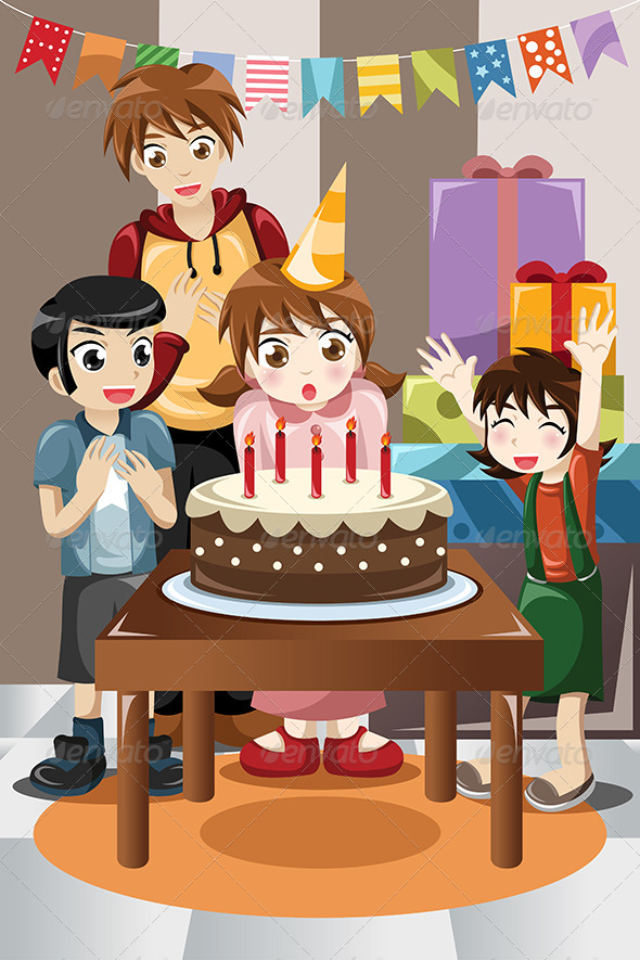 GraphicRiver Kids Celebrating Birthday Party 8385441 GraphicRiver Kids Celebrating Birthday Party 8385441