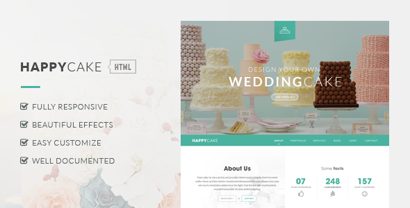 HappyCake - Onepage Business HTML