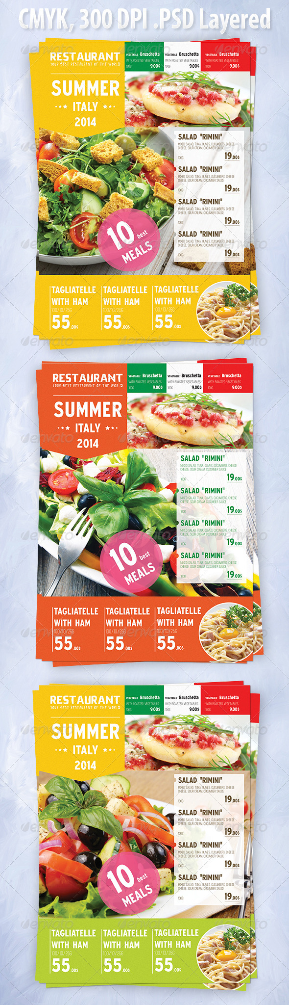 Summer Italian Menu Template (Restaurant)