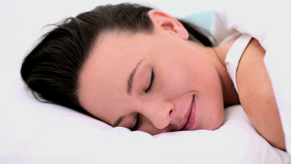 Calm Beautiful Woman Lying In Her Bed Calm Beautiful Woman Lying In Her Bed