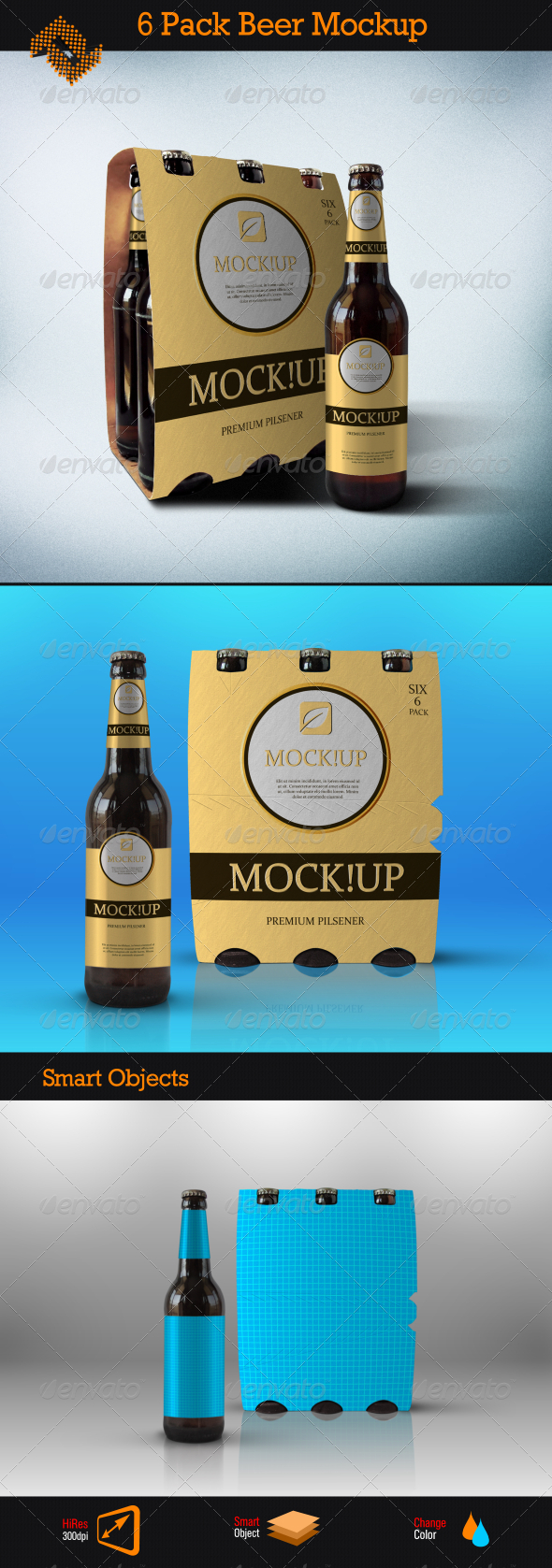 GraphicRiver 6 Pack Beer Mockup 8390108 GraphicRiver 6 Pack Beer Mockup 8390108