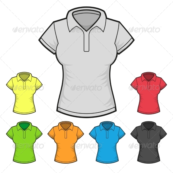 GraphicRiver Women s Polo T-shirt Design Template Color Set 8390187 GraphicRiver Women s Polo T-shirt Design Template Color Set 8390187