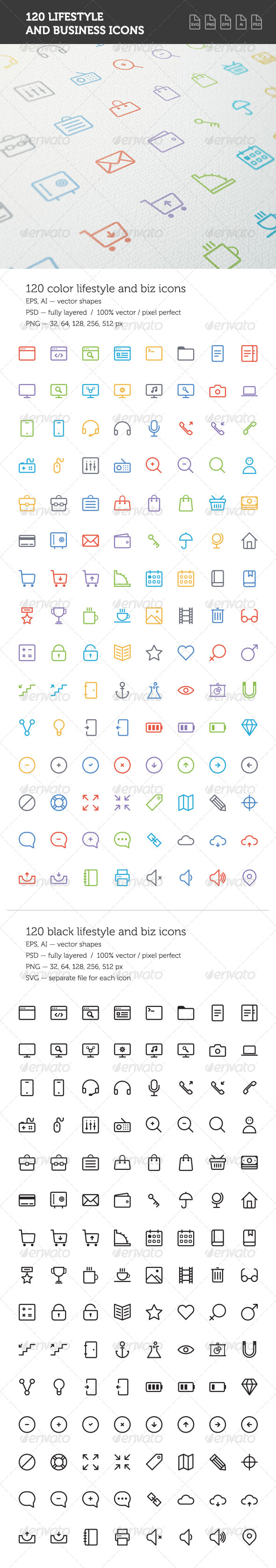 GraphicRiver Lifestyle and Business Icon Set 8353852 GraphicRiver Lifestyle and Business Icon Set 8353852