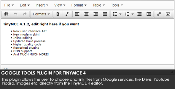 CodeCanyon Google Tools Plugin for TinyMCE 4 8317003 CodeCanyon Google Tools Plugin for TinyMCE 4 8317003