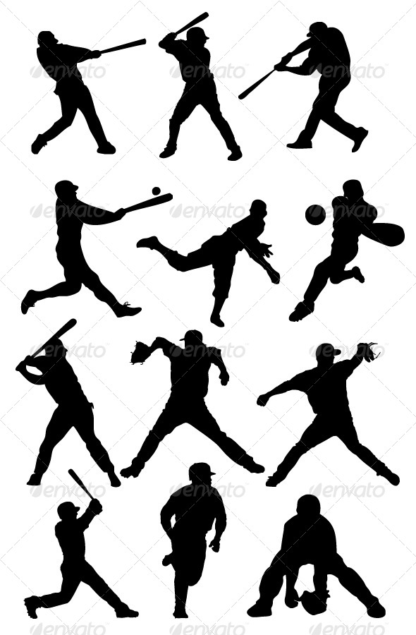 GraphicRiver Baseball Silhouettes 8390714 GraphicRiver Baseball Silhouettes 8390714