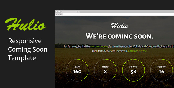 ThemeForest Hulio Responsive Coming Soon Template 8390722 ThemeForest Hulio Responsive Coming Soon Template 8390722