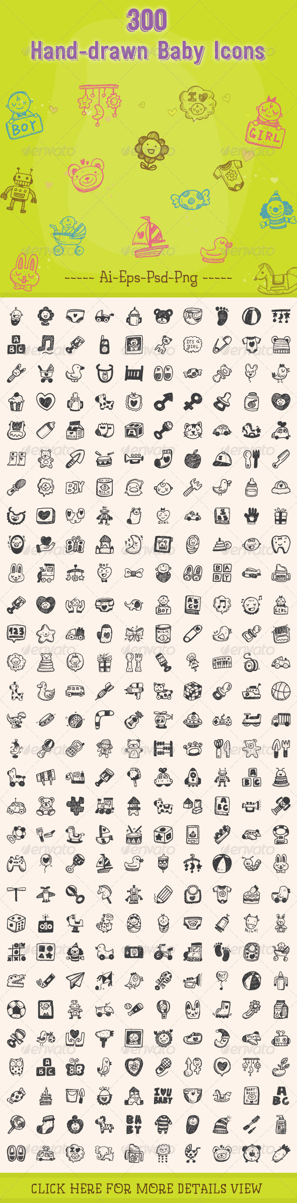 GraphicRiver 300 Hand Drawn Baby Icons 8390824 GraphicRiver 300 Hand Drawn Baby Icons 8390824