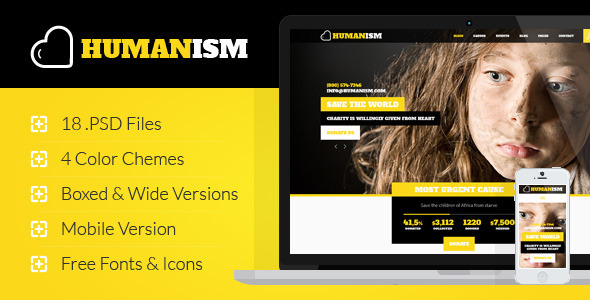 Humanism - Charity, Nonprofit PSD Theme