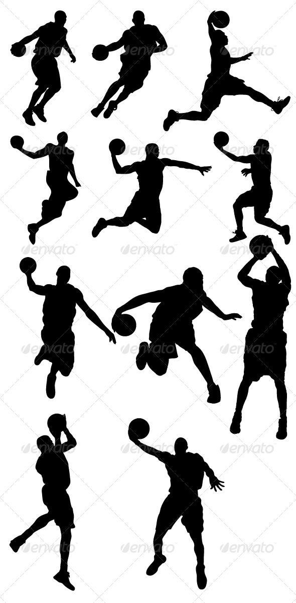 GraphicRiver Basketball Players Silhouettes 8390898 GraphicRiver Basketball Players Silhouettes 8390898