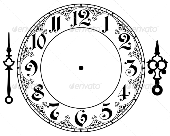 Download Roman Numeral Clock Face Template » Tinkytyler.org - Stock Photos & Graphics