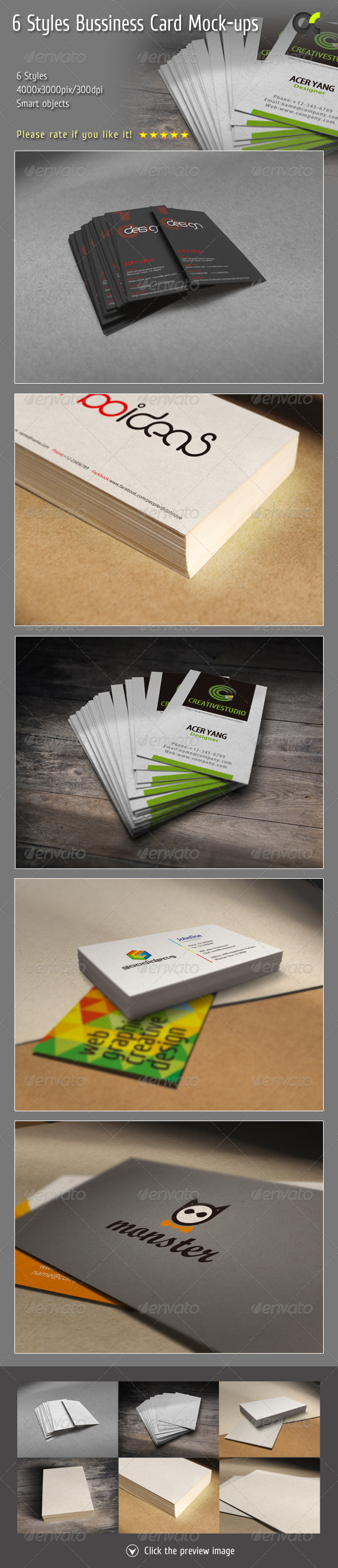 GraphicRiver 6 Styles Bussiness Card Mock-ups 8391048 GraphicRiver 6 Styles Bussiness Card Mock-ups 8391048