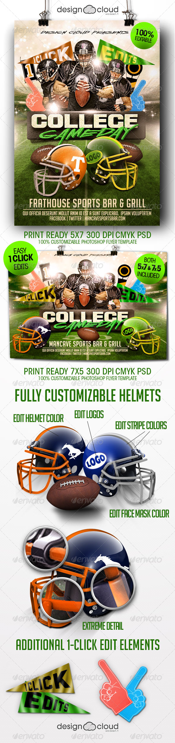 GraphicRiver College Football Game Day Flyer Template 8391322 GraphicRiver College Football Game Day Flyer Template 8391322