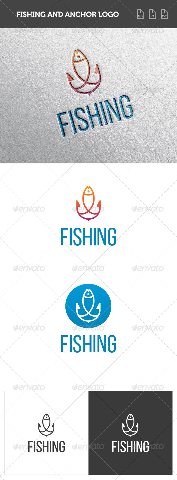 GraphicRiver Fishing and Anchor Logo 8391490 GraphicRiver Fishing and Anchor Logo 8391490
