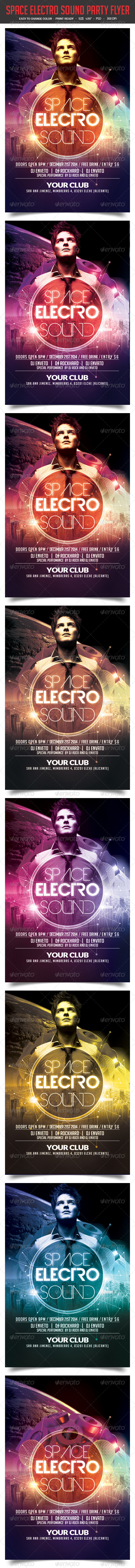 GraphicRiver Space Electro Sound Party Flyer 8391519 GraphicRiver Space Electro Sound Party Flyer 8391519