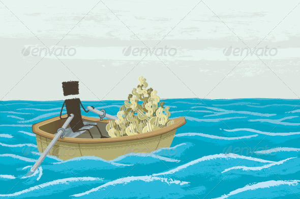 GraphicRiver Boat Full of Money 8391661 GraphicRiver Boat Full of Money 8391661