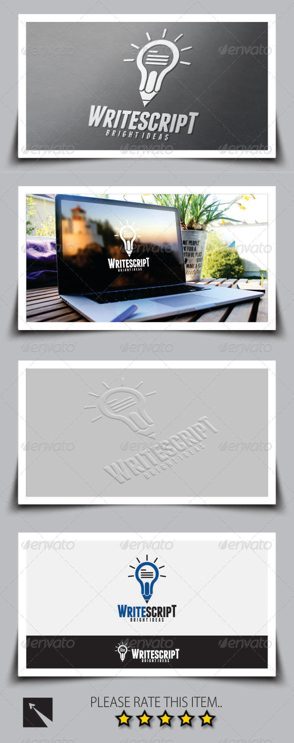 GraphicRiver Script Writer Idea Logo Template 8391970 GraphicRiver Script Writer Idea Logo Template 8391970
