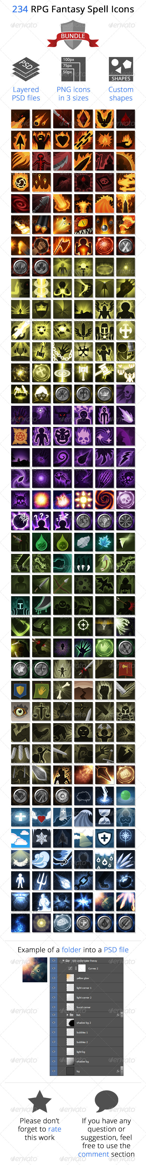 GraphicRiver 234 RPG Fantasy Spells Icons Bundle 8392138 GraphicRiver 234 RPG Fantasy Spells Icons Bundle 8392138
