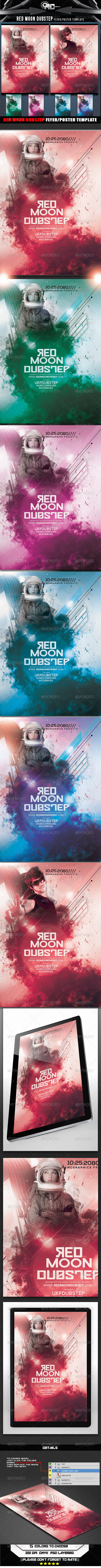 GraphicRiver Red Moon Dubstep Flyer Poster Template 8392389 GraphicRiver Red Moon Dubstep Flyer Poster Template 8392389