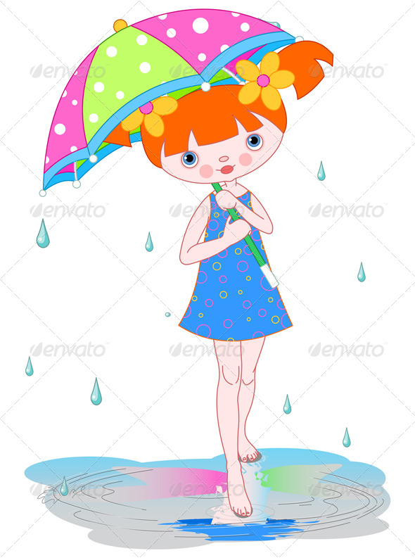 GraphicRiver Girl with Umbrella 8395096 GraphicRiver Girl with Umbrella 8395096