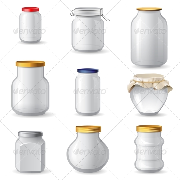 Empty Glass Jars (Food)