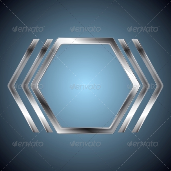 Abstract Metallic Hexagon Shape (Abstract)