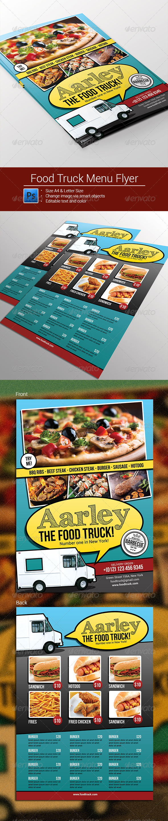 GraphicRiver Food Truck Menu Flyer 8399366 GraphicRiver Food Truck Menu Flyer 8399366