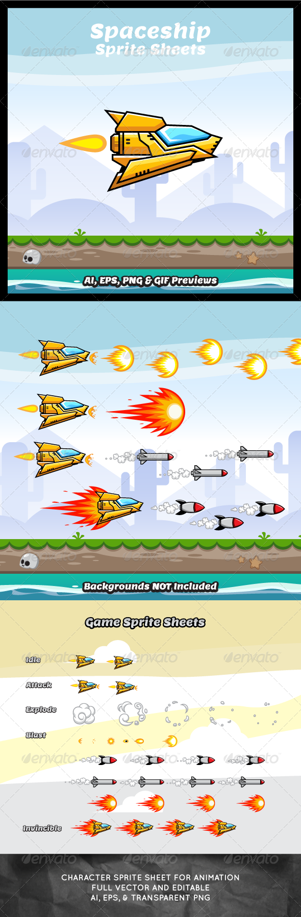 GraphicRiver Spaceship Sprite Sheets 8401976 GraphicRiver Spaceship Sprite Sheets 8401976