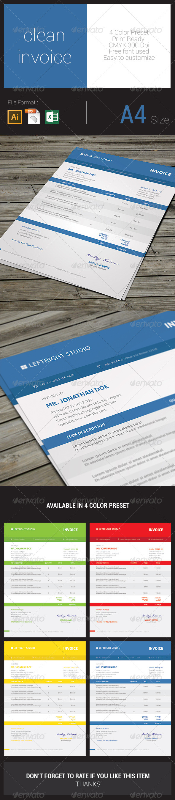 GraphicRiver Clean Invoice 8402366 GraphicRiver Clean Invoice 8402366
